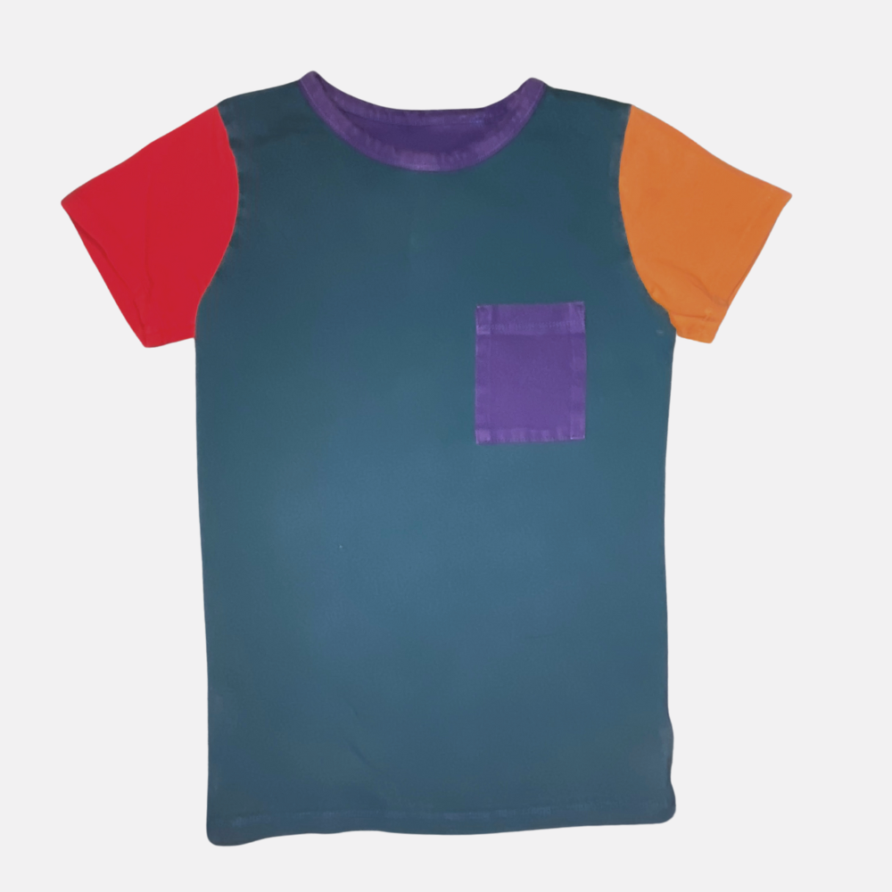 T-shirt usagé Color bloc - 6 ans