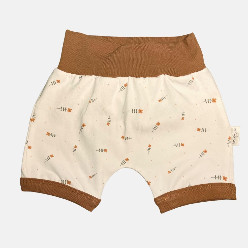 T-shirt - Ocre with flowers (12-24 months)