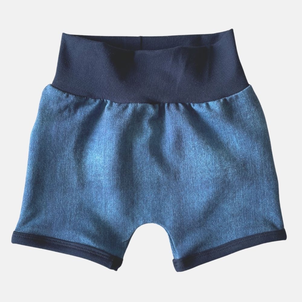 Imitation jeans short - Blue 12-24 months)